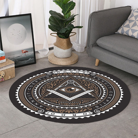 All Seeing Eye Symbol Print Round Rug