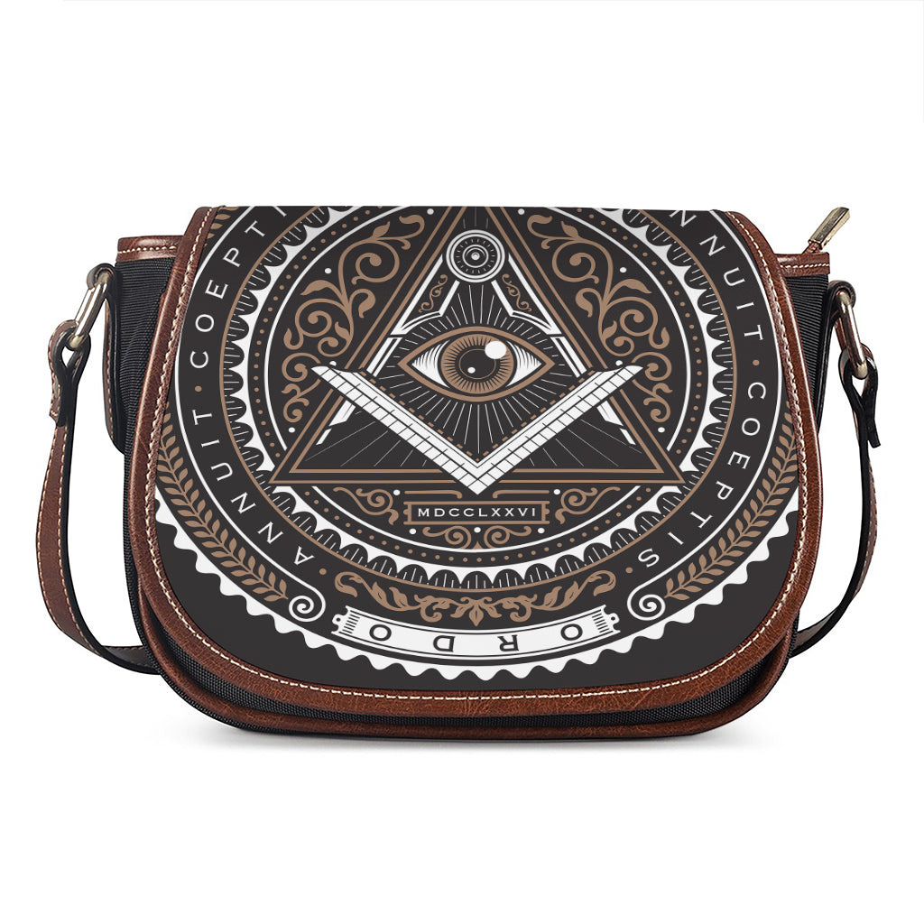 All Seeing Eye Symbol Print Saddle Bag