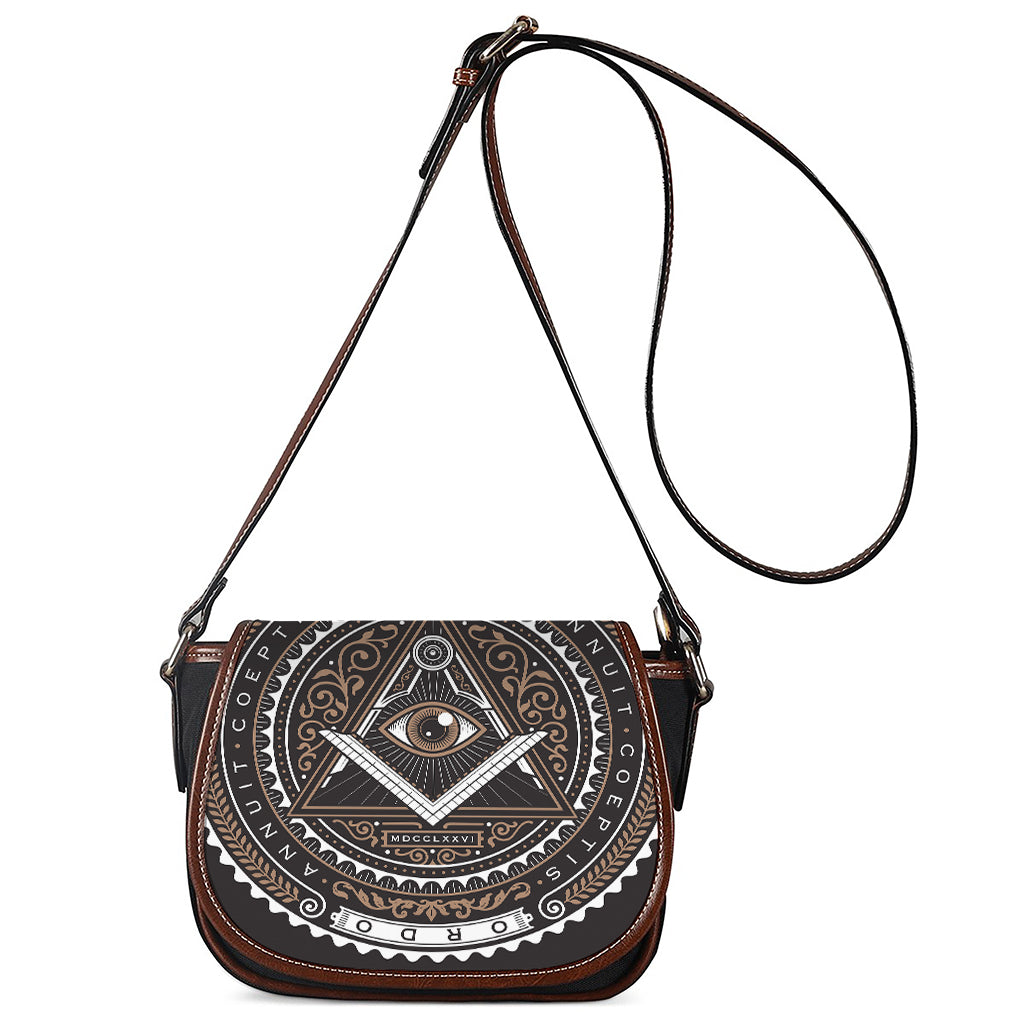 All Seeing Eye Symbol Print Saddle Bag