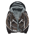 All Seeing Eye Symbol Print Sherpa Lined Zip Up Hoodie