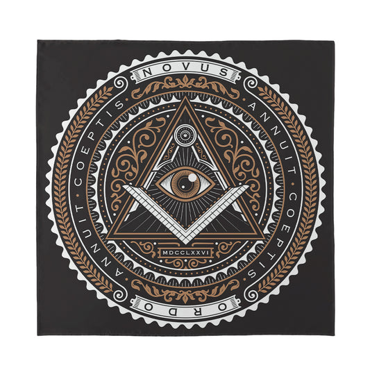 All Seeing Eye Symbol Print Silk Bandana