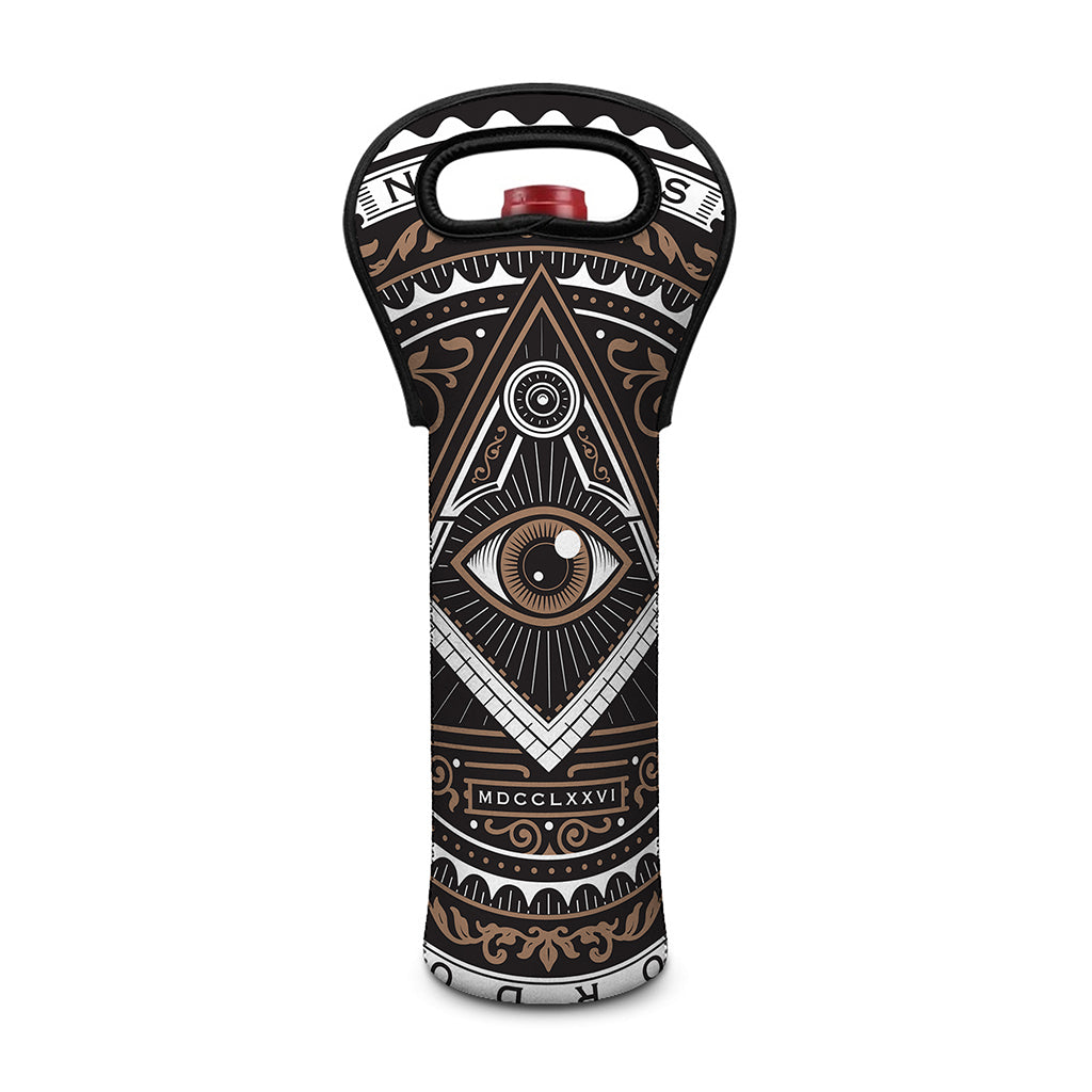 All Seeing Eye Symbol Print Single Neoprene Wine Tote