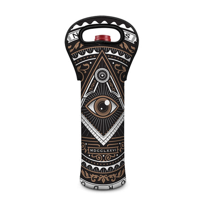 All Seeing Eye Symbol Print Single Neoprene Wine Tote