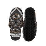 All Seeing Eye Symbol Print Slippers