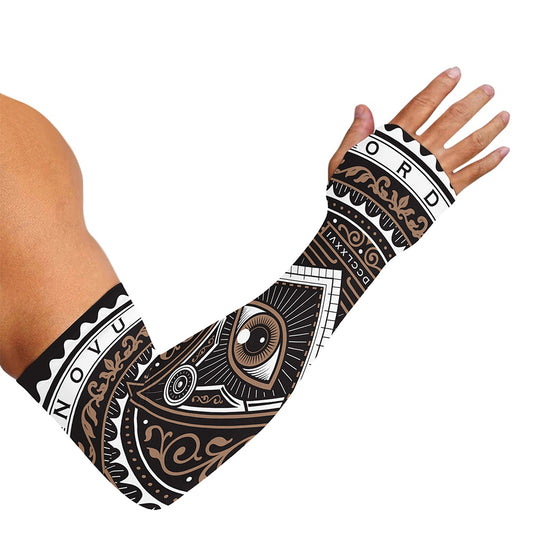 All Seeing Eye Symbol Print Sun Protection Arm Sleeves