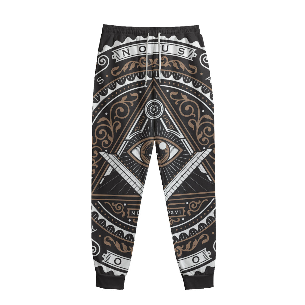 All Seeing Eye Symbol Print Sweatpants