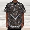 All Seeing Eye Symbol Print Textured Short Sleeve Shirt