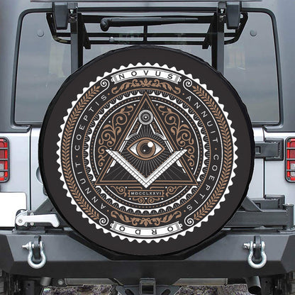 All Seeing Eye Symbol Print Tire Cover