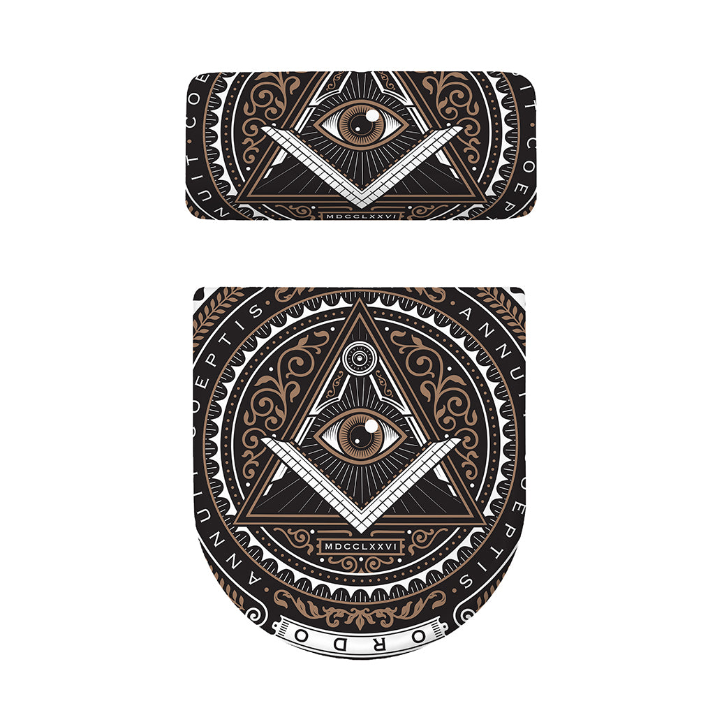All Seeing Eye Symbol Print Toilet Lid And Tank Cover Set