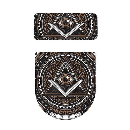 All Seeing Eye Symbol Print Toilet Lid And Tank Cover Set
