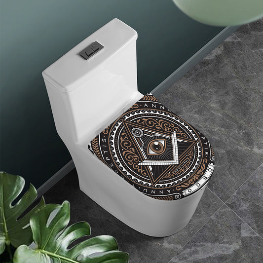 All Seeing Eye Symbol Print Toilet Lid Cover
