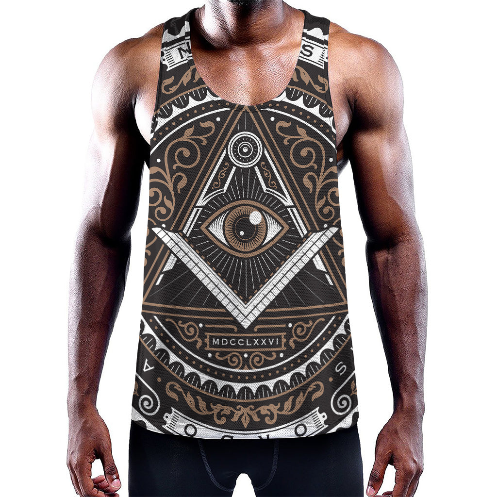 All Seeing Eye Symbol Print Training Tank Top