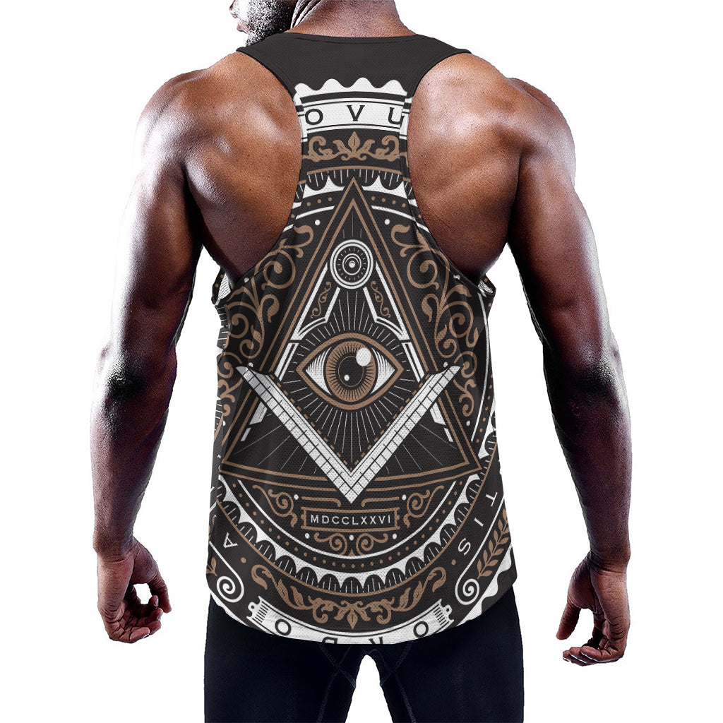 All Seeing Eye Symbol Print Training Tank Top