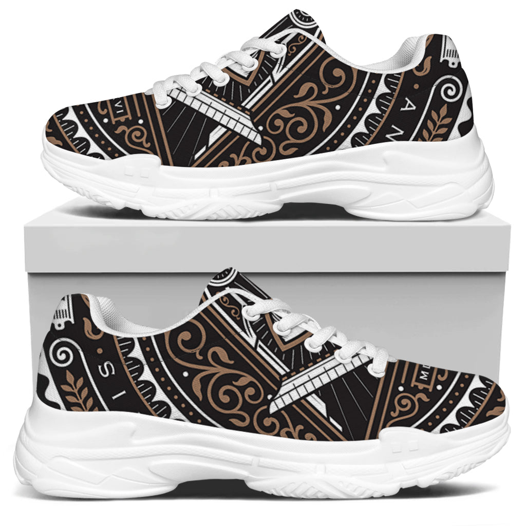 All Seeing Eye Symbol Print White Chunky Shoes