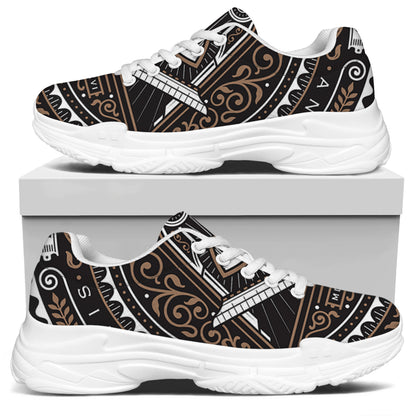 All Seeing Eye Symbol Print White Chunky Shoes