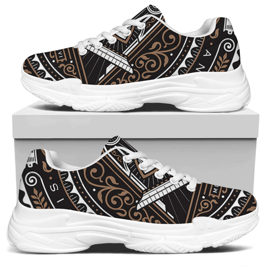All Seeing Eye Symbol Print White Chunky Shoes