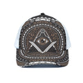 All Seeing Eye Symbol Print White Mesh Trucker Hat