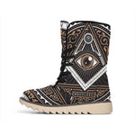 All Seeing Eye Symbol Print Winter Boots