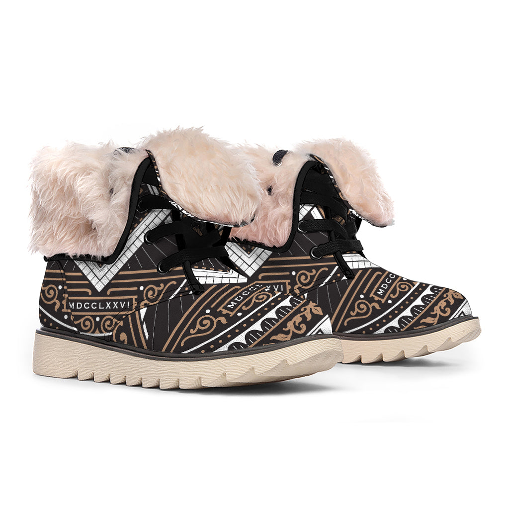 All Seeing Eye Symbol Print Winter Boots