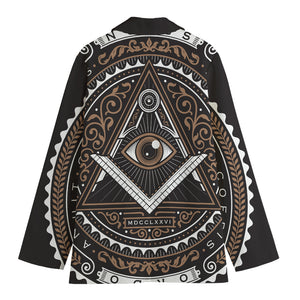 All Seeing Eye Symbol Print Women's Blazer