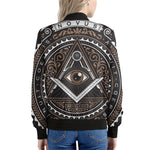 All Seeing Eye Symbol Print Women's Bomber Jacket