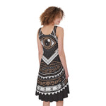 All Seeing Eye Symbol Print Women's Sleeveless Dress