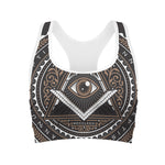 All Seeing Eye Symbol Print Women's Sports Bra