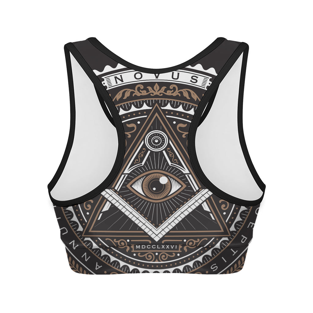 All Seeing Eye Symbol Print Women's Sports Bra