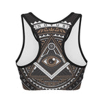 All Seeing Eye Symbol Print Women's Sports Bra