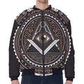 All Seeing Eye Symbol Print Zip Sleeve Bomber Jacket