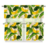 Aloha Banana Pattern Print 3 Piece Kitchen Curtains
