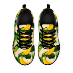 Aloha Banana Pattern Print Black Running Shoes