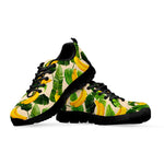 Aloha Banana Pattern Print Black Running Shoes