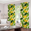 Aloha Banana Pattern Print Dimout Grommet Curtains