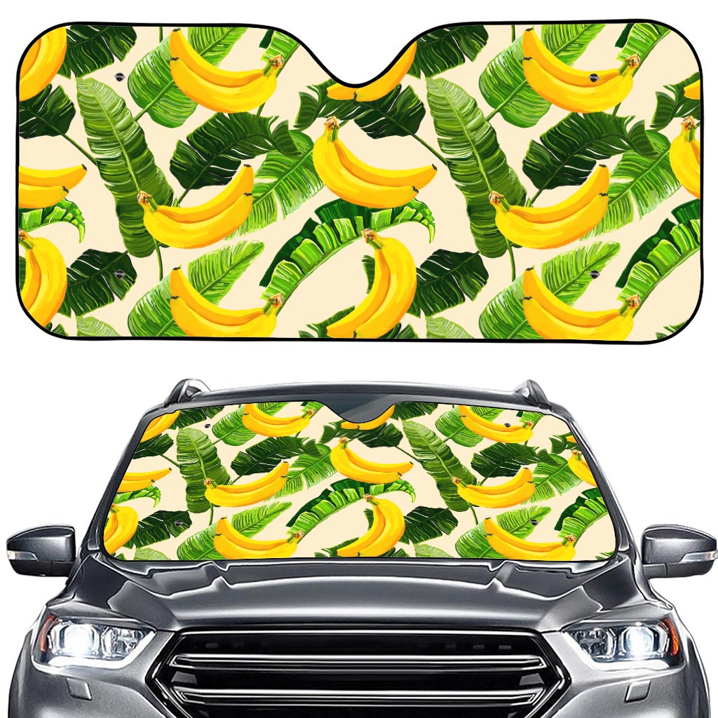 Aloha Banana Pattern Print Car Windshield Sun Shade