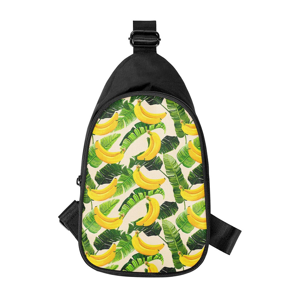 Aloha Banana Pattern Print Chest Bag