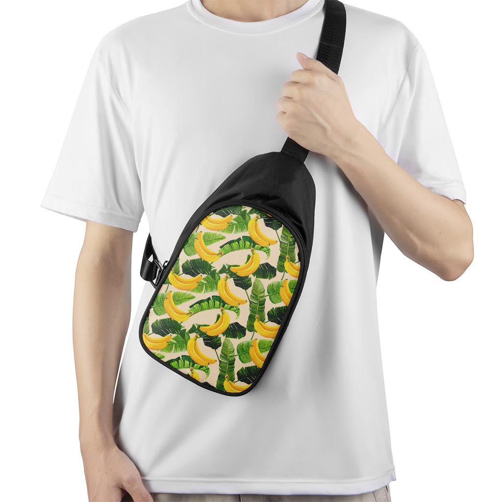 Aloha Banana Pattern Print Chest Bag