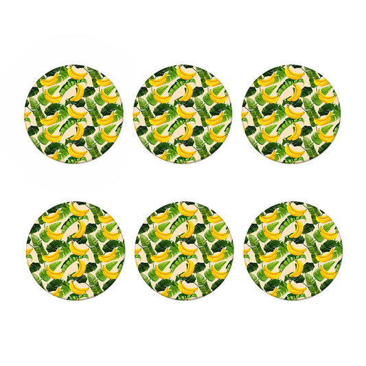 Aloha Banana Pattern Print Coaster Set