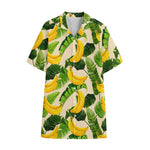 Aloha Banana Pattern Print Cotton Hawaiian Shirt