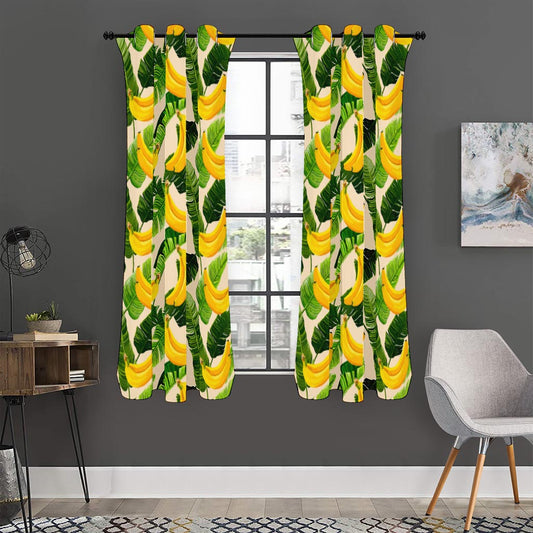 Aloha Banana Pattern Print Curtain