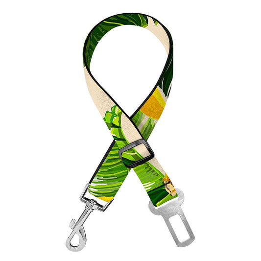 Aloha Banana Pattern Print Dog Seat Belt