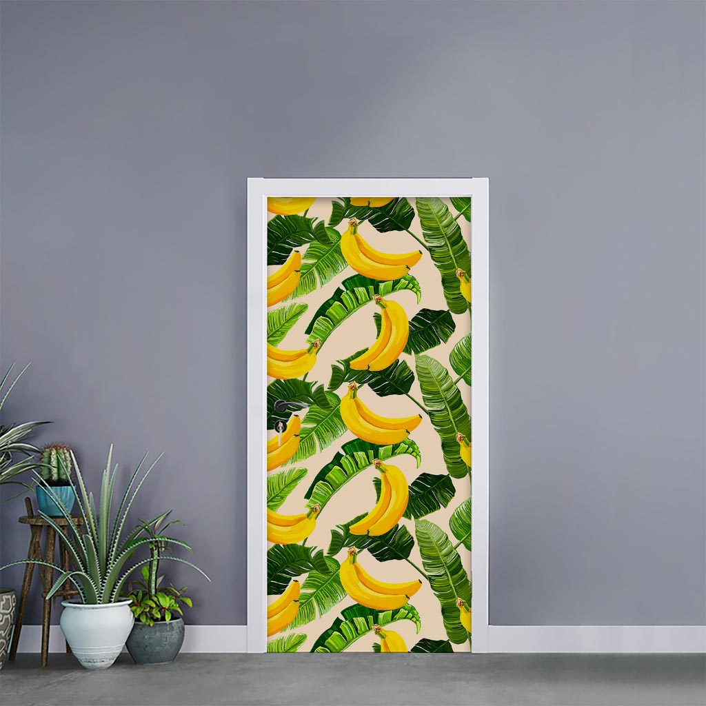 Aloha Banana Pattern Print Door Sticker