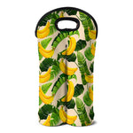 Aloha Banana Pattern Print Double Neoprene Wine Tote