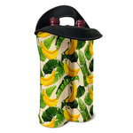 Aloha Banana Pattern Print Double Neoprene Wine Tote