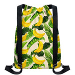 Aloha Banana Pattern Print Drawstring Backpack