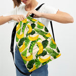 Aloha Banana Pattern Print Drawstring Backpack