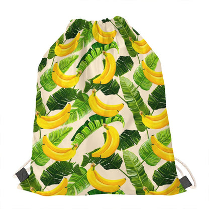 Aloha Banana Pattern Print Drawstring Bag