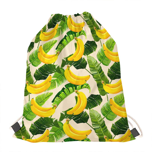 Aloha Banana Pattern Print Drawstring Bag