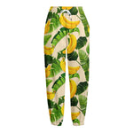 Aloha Banana Pattern Print Fleece Lined Knit Pants