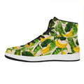 Aloha Banana Pattern Print High Top Leather Sneakers